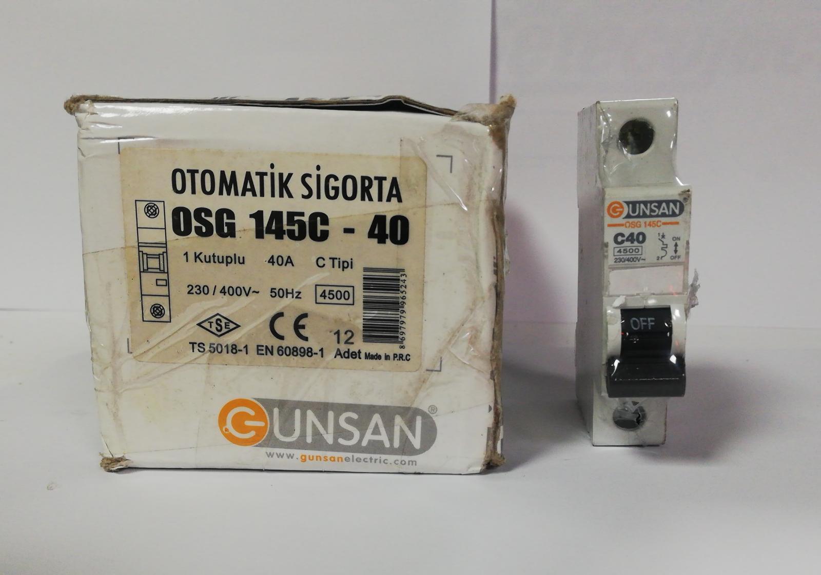 Günsan (OSG 145C-40) 40 Amper Otomatik Sigorta