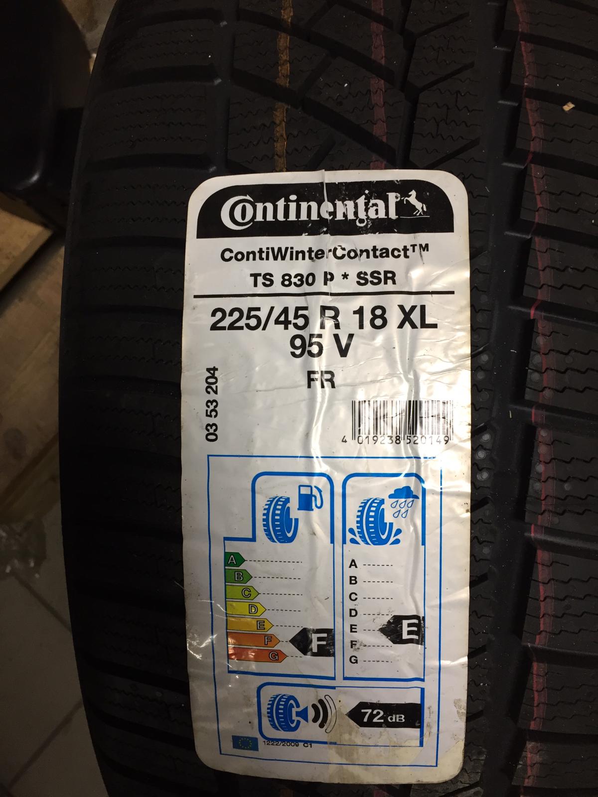 BMW Continental Winter Contact TS 830 P SSR 225/45 R18 XL 95V Kış Jant Lastik Seti