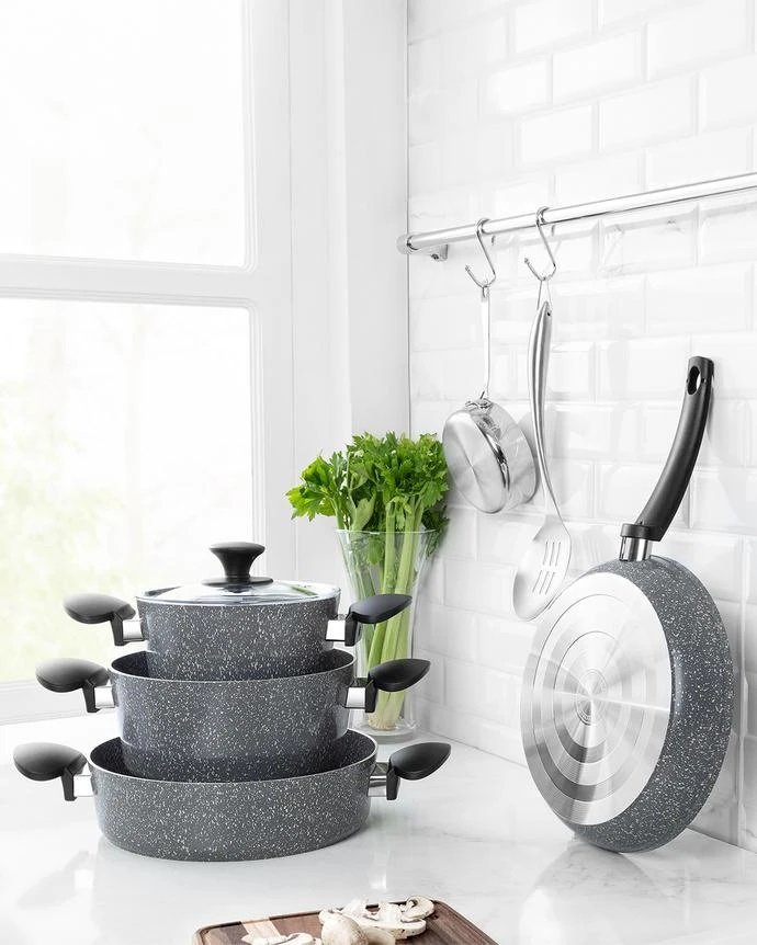 Gordes Granite Look 7 Parça Tencere Seti
