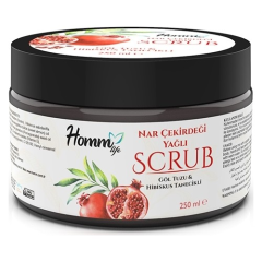 Homm Life Nar Çekirdeği Yağlı Göl Tuzu ve Hibiskus Tanecikli 250 ml Peeling