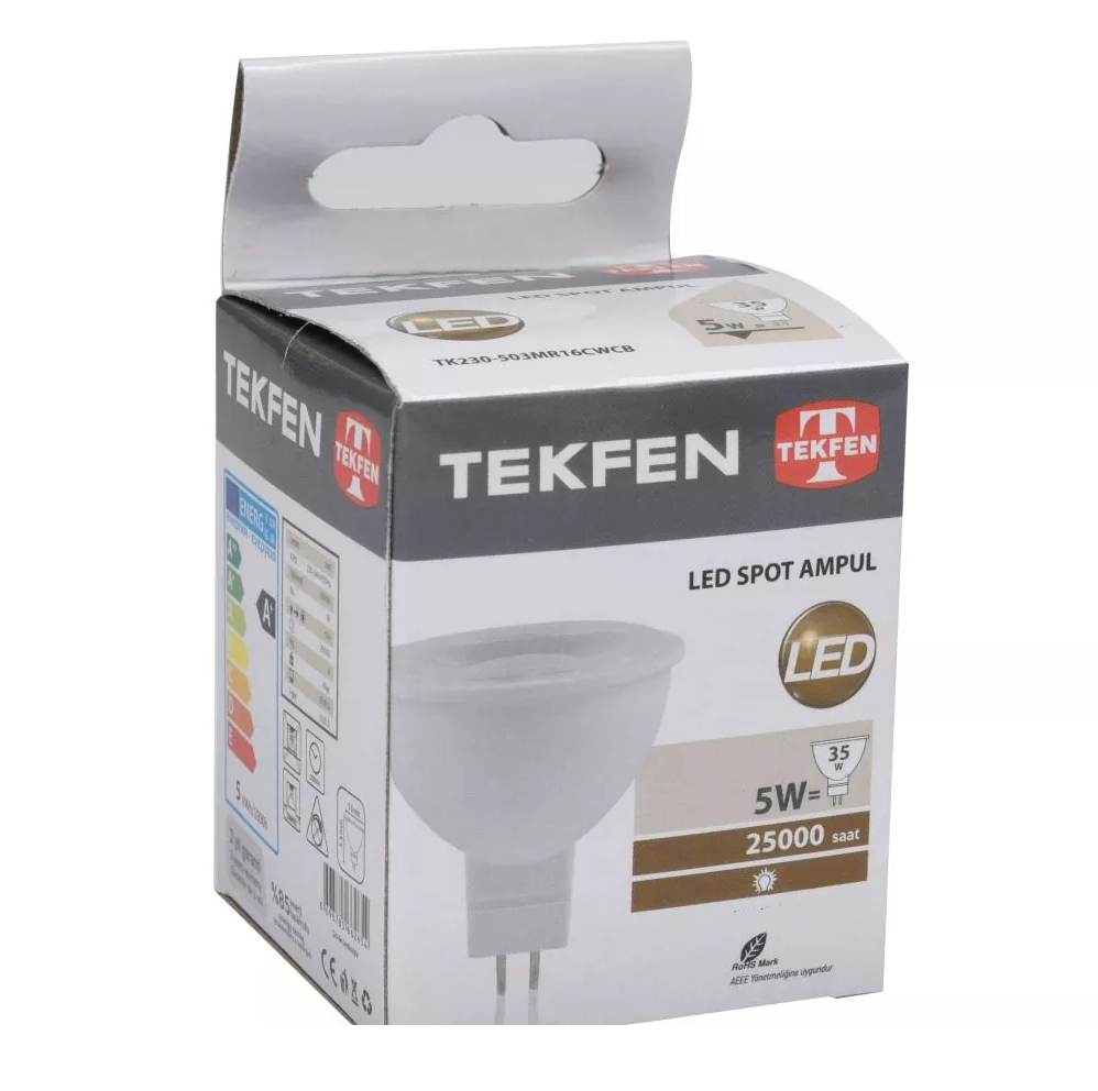 Tekfen Led 5W Sarı 12V/50Hz Spot Ampul