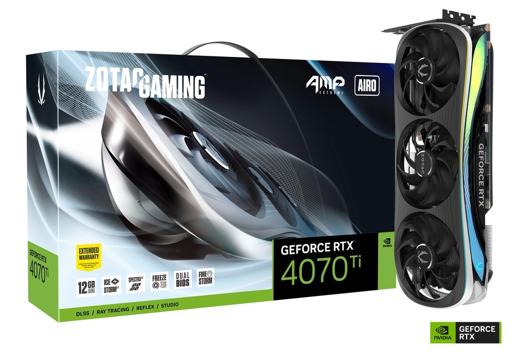 Zotac Nvıdıa Geforce RTX4070 TI Amp Extreme Aıro 12GB GDDR6X 192BIT ZT-D40710B-10P Ekran Kartı