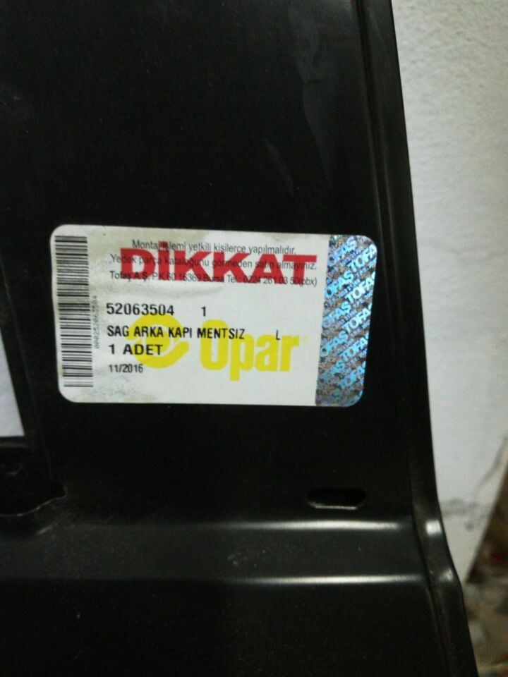 Fiat Linea Orijinal Opar 52063504 Sağ Arka Kapı