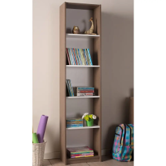 Adore Modern MBK-25-NB Noce-Beyaz 5 Raflı Dar Kitaplık