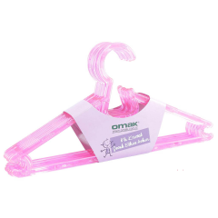 Omak 6'lı Kristal Pembe Çocuk Elbise Askısı