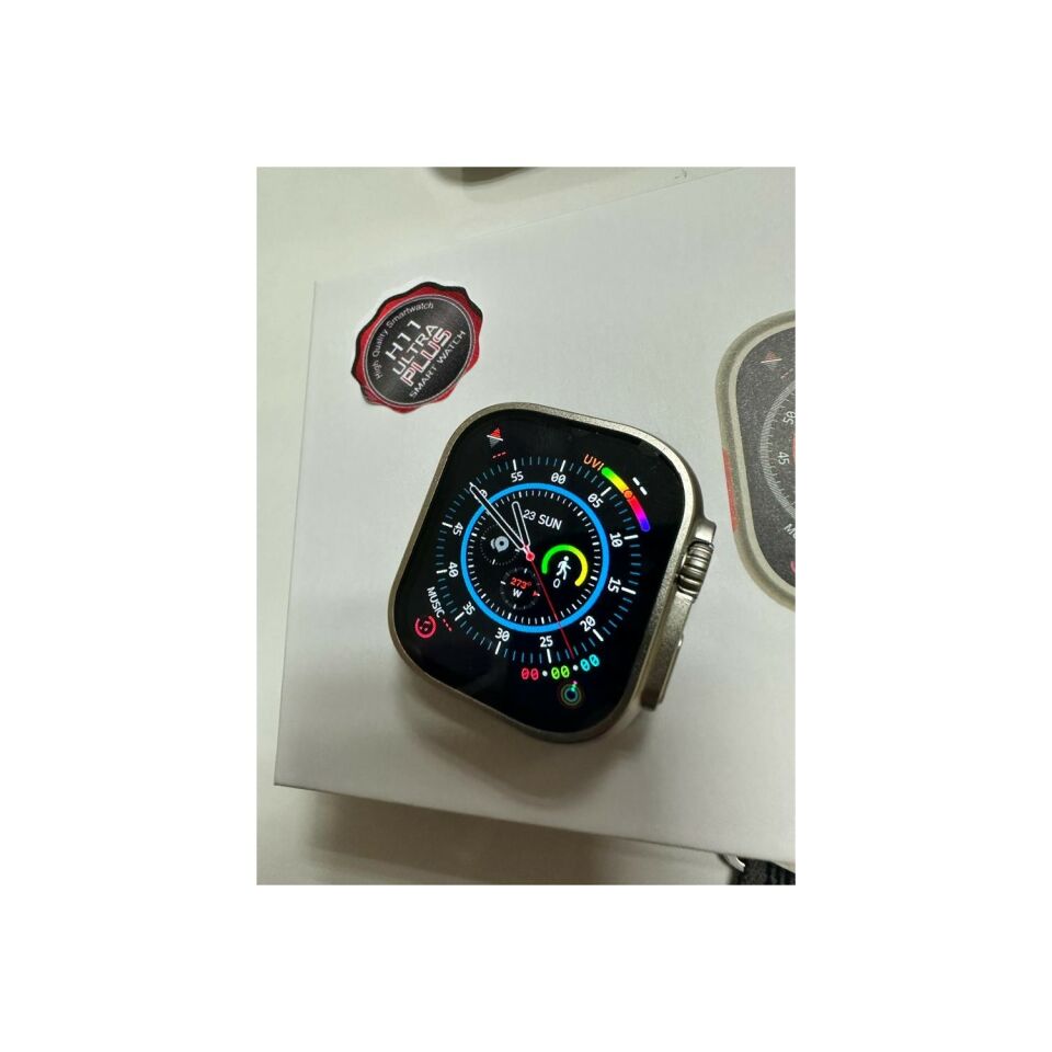 Laxsam H11 Ultra Plus 49MM Menüde Pusula 3 Kordonlu Akıllı Saat