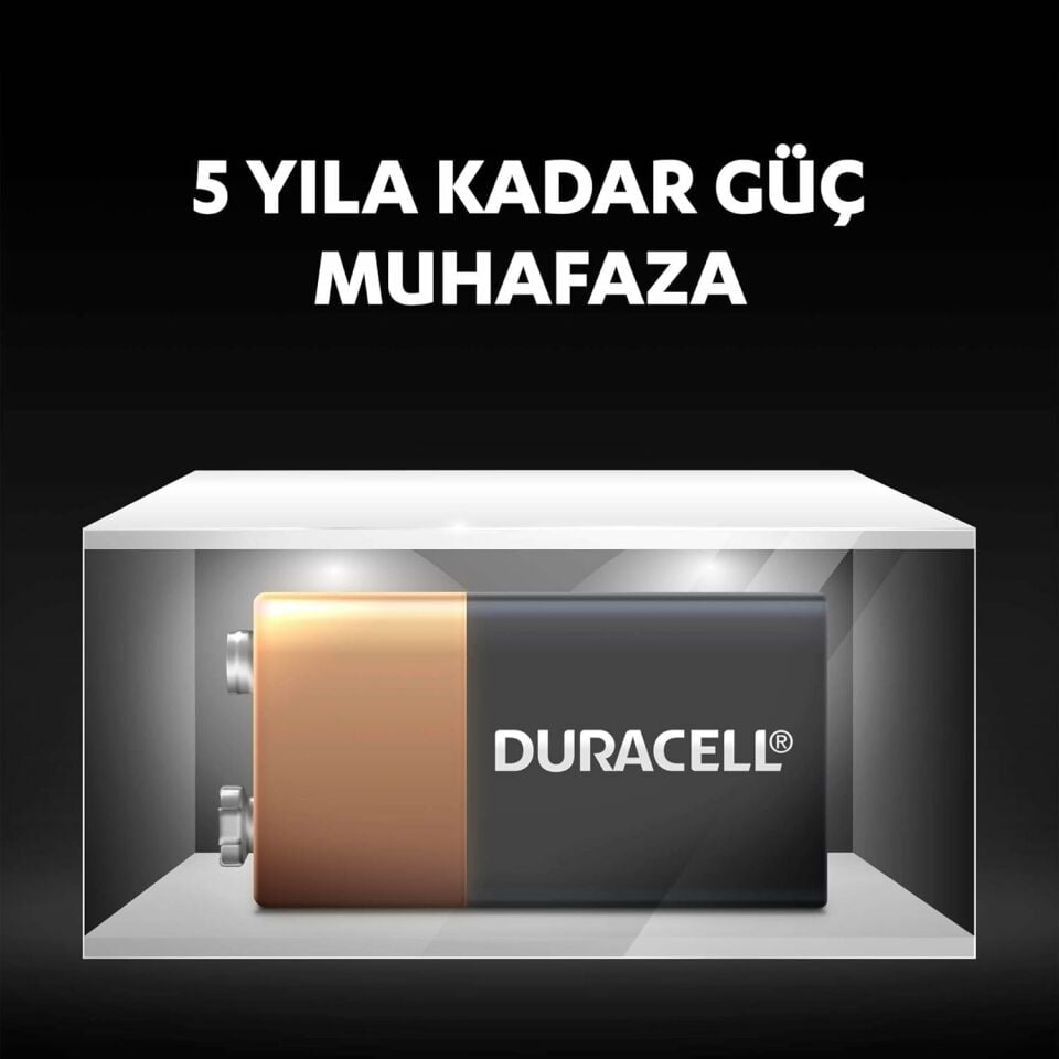 Duracell Alkalin 9 V, 6LR61/MN1604 1'li Paket Pil