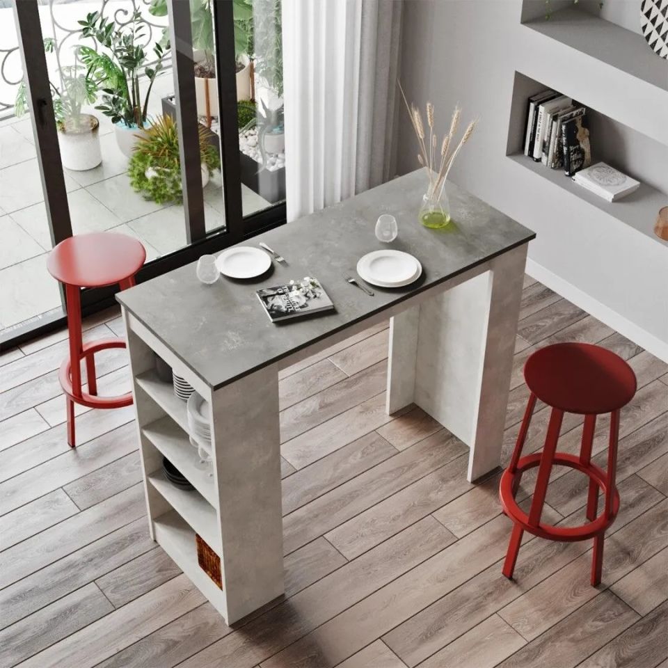 Yurudesign Style Beton-Taş ST1-GT Bar-Mutfak Yemek Masası