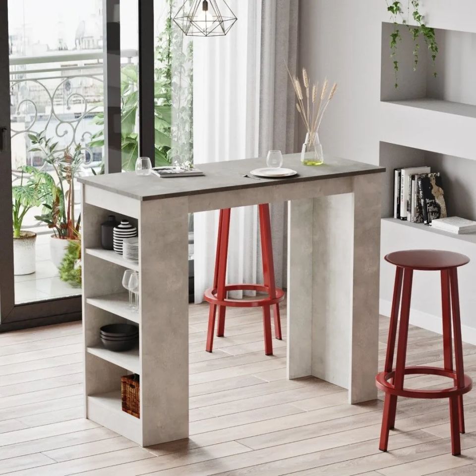 Yurudesign Style Beton-Taş ST1-GT Bar-Mutfak Yemek Masası