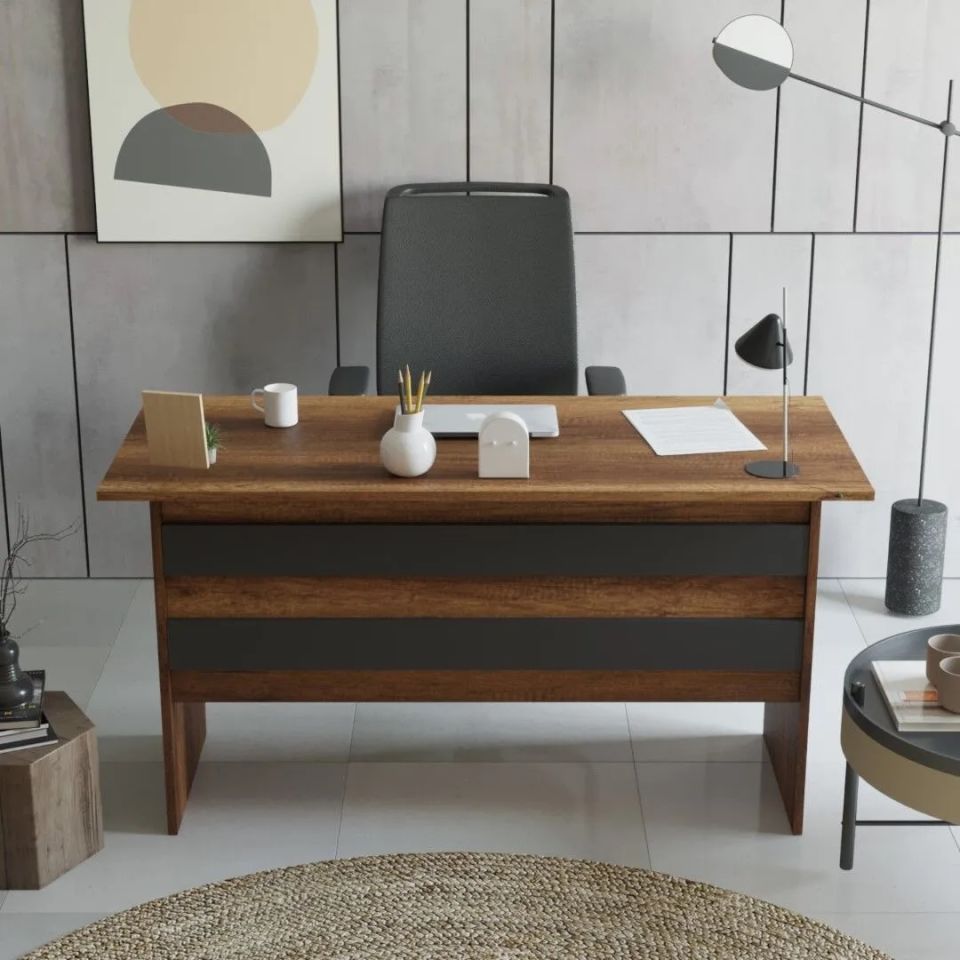 Yurudesign Vario VO1-BA Barok Antrasit Ofis Çalışma Masası