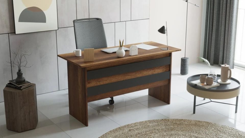 Yurudesign Vario VO1-BA Barok Antrasit Ofis Çalışma Masası