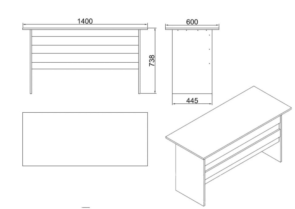 Yurudesign Vario VO1-BA Barok Antrasit Ofis Çalışma Masası