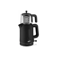 Goldmaster GM-7321S Papatya Siyah 2200 W Cam Demlikli Çay Makine
