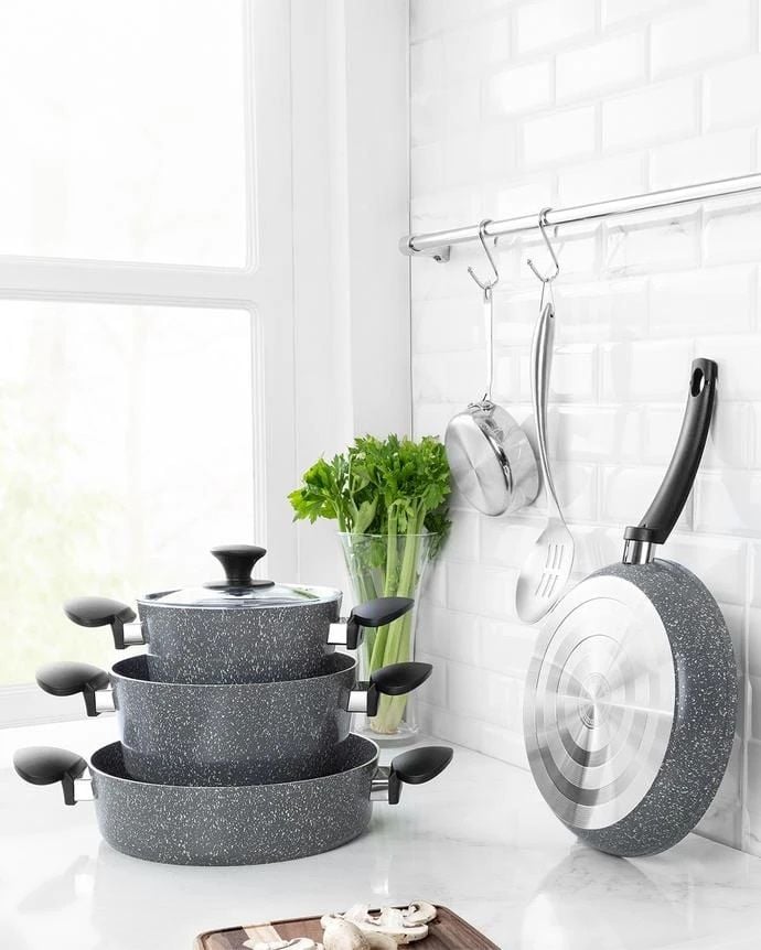 Gordes Granite Look 7 Parça Tencere Seti
