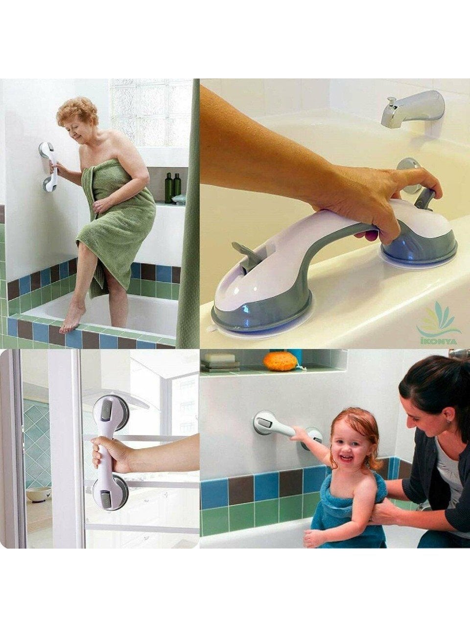 Poly Çift Kilit Vantuzlu Banyo Tutacağı Vakum Tutucu